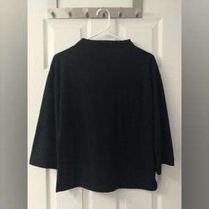 Banana Republic - Black Mock Neck Mid-Sleeve Top